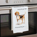 'Love Dogs' Dog breeds Tea Towel, with 'Watching you' funny wording, 100% cotton (Beagle)