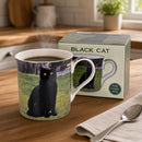 Leonardo quality Black Cat fine china mug with all round print, in coloured gift box