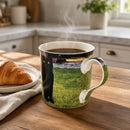 Leonardo quality Black Cat fine china mug with all round print, in coloured gift box