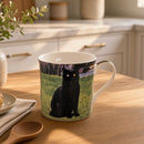 Leonardo quality Black Cat fine china mug with all round print, in coloured gift box