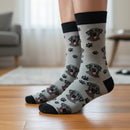 Black Labrador Dog Socks, Men's One Size, Plush Cotton Mix