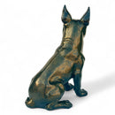 Boston Terrier Dog Figurine, Large 32cm high, Gold Sparkle Finish