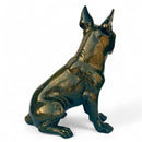 Boston Terrier Dog Figurine, Large 32cm high, Gold Sparkle Finish