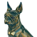 Boston Terrier Dog Figurine, Large 32cm high, Gold Sparkle Finish