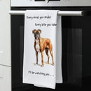 'Love Dogs' Dog breeds Tea Towel, with 'Watching you' funny wording, 100% cotton (Boxer)