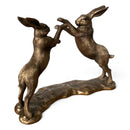 Boxing Hares figurine, Leonardo Reflections Bronzed range, gift boxed