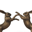 Boxing Hares figurine, Leonardo Reflections Bronzed range, gift boxed
