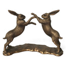 Boxing Hares figurine, Leonardo Reflections Bronzed range, gift boxed
