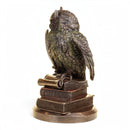 Owl on Books, Quality Heavyweight Cold Cast Bronze Sculpture, Height 23cm