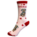 Dachshund socks with I love Dachshunds wording, with FREE GIFT BAG