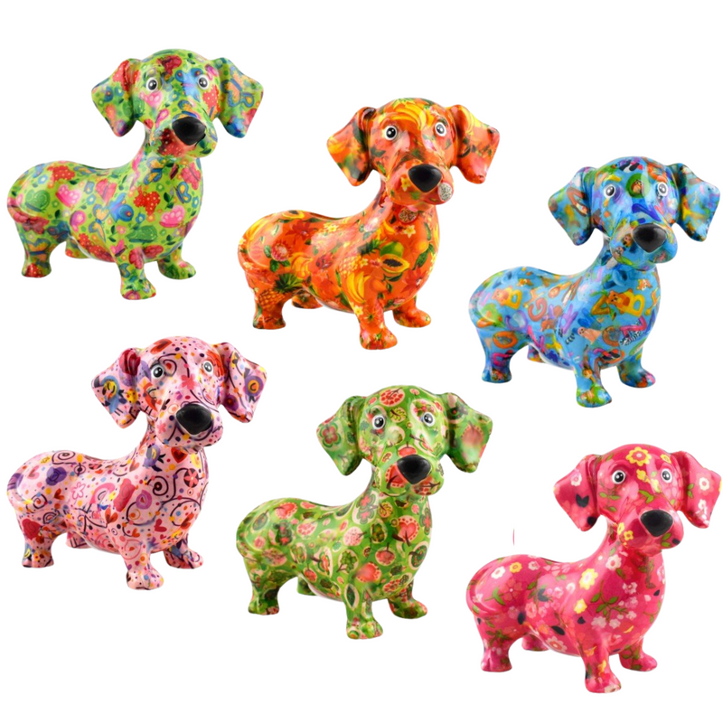 Pomme Pidou 'Dennis' Dachshund Sausage Dog Shaped Ceramic Money Box