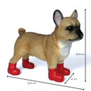 Large French Bulldog in Red Wellingtons 'Welly Dog' figurine home or garden decoration (25cm)