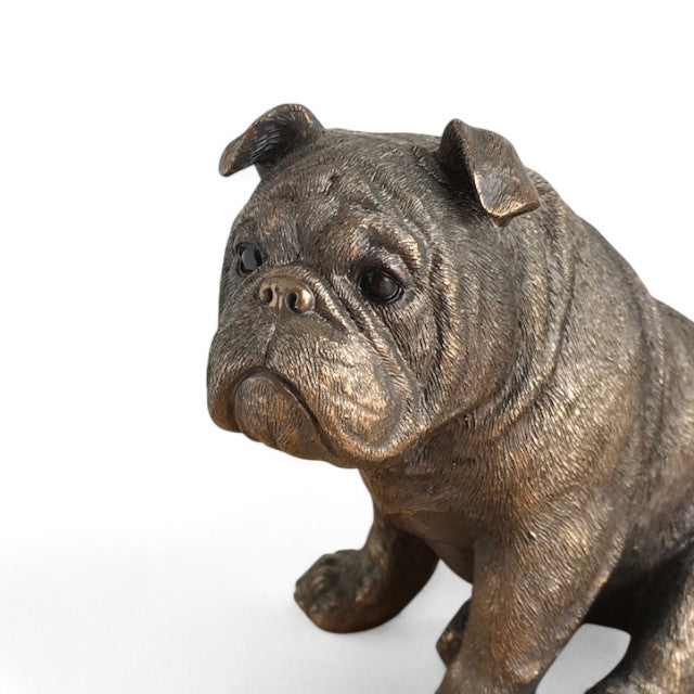 English Bulldog ornament figurine from the Leonardo Reflections Bronzed range, gift boxed