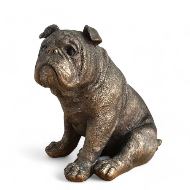 English Bulldog ornament figurine from the Leonardo Reflections Bronzed range, gift boxed