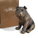 English Bulldog ornament figurine from the Leonardo Reflections Bronzed range, gift boxed