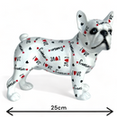 LOVE DOGS French Bulldog figurine, Love Frenchies text & hearts design, 24cm