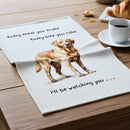 'Love Dogs' Dog breeds Tea Towel, with 'Watching you' funny wording, 100% cotton (Golden Labrador)