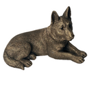 Laying German Shepherd Dog figurine, Leonardo Reflections Bronzed, gift boxed