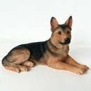 Realistic Laying German Shepherd Dog figurine, 18cm, Gift Boxed