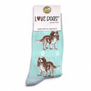 Women's  King Charles Spaniel Socks, lovely vibrant colours, soft combed cotton, one size