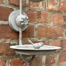 Bird Bath or Feeder in Old Shower Head design sturdy all metal easy hang