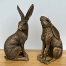 Leonardo Reflections Bronzed range Moongazing Hare, gift boxed, height 18cm