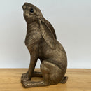Leonardo Reflections Bronzed range Moongazing Hare, gift boxed, height 18cm