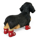 Special Edition Dachshund in Red Wellington Boots with Daisies Pattern figurine, 25cm