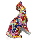 NEW! Medium Groovy Art glossy bright coloured Sitting Cat ornament figurine Cat lover gift (22cm)