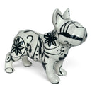Pomme Pidou 'Jack' French Bulldog ceramic money box, white with Flowers and Vines pattern