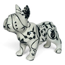 Pomme Pidou 'Jack' French Bulldog ceramic money box, white with Flowers and Vines pattern