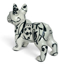 Pomme Pidou 'Jack' French Bulldog ceramic money box, white with Flowers and Vines pattern