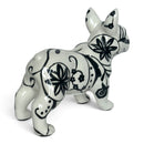 Pomme Pidou 'Jack' French Bulldog ceramic money box, white with Flowers and Vines pattern