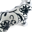 Pomme Pidou 'Jack' French Bulldog ceramic money box, white with Flowers and Vines pattern