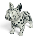 Pomme Pidou 'Jack' French Bulldog ceramic money box, white with Flowers and Vines pattern