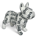 Pomme Pidou 'Jack' French Bulldog ceramic money box, white with 'LOVE' wording
