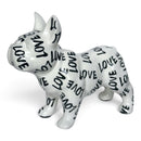 Pomme Pidou 'Jack' French Bulldog ceramic money box, white with 'LOVE' wording