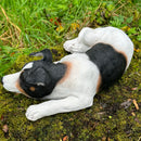 Jack Russell laying figurine, large 46cm ornament, idea memorial, grave marker or garden decoration