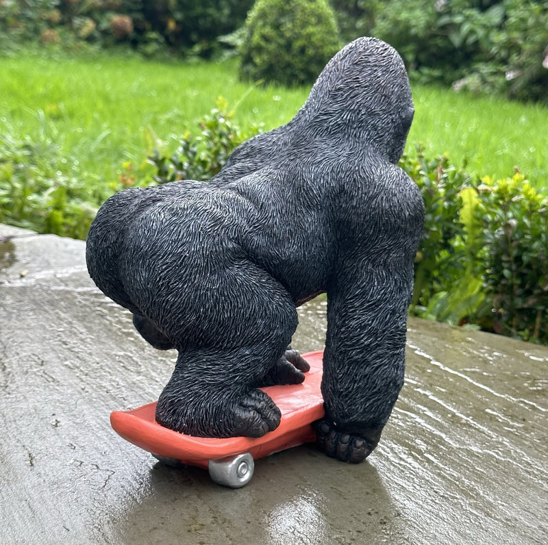 Gorilla on Skateboard figurine novelty monkey ape or skate board lover gift