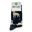 Women's Golden Labrador Socks, lovely vibrant colours, soft combed cotton, one size