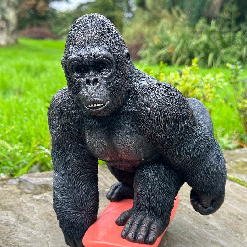 Gorilla on Skateboard figurine novelty monkey ape or skate board lover gift