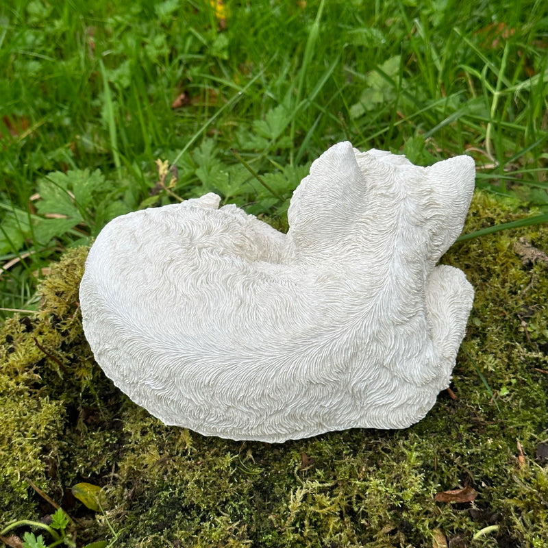 Laying West Highland Terrier figurine, indoor or garden ornament or memorial