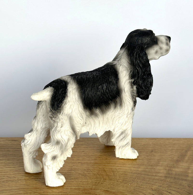 Black & White Cocker Spaniel ornament sculpture figurine Leonardo, gift boxed