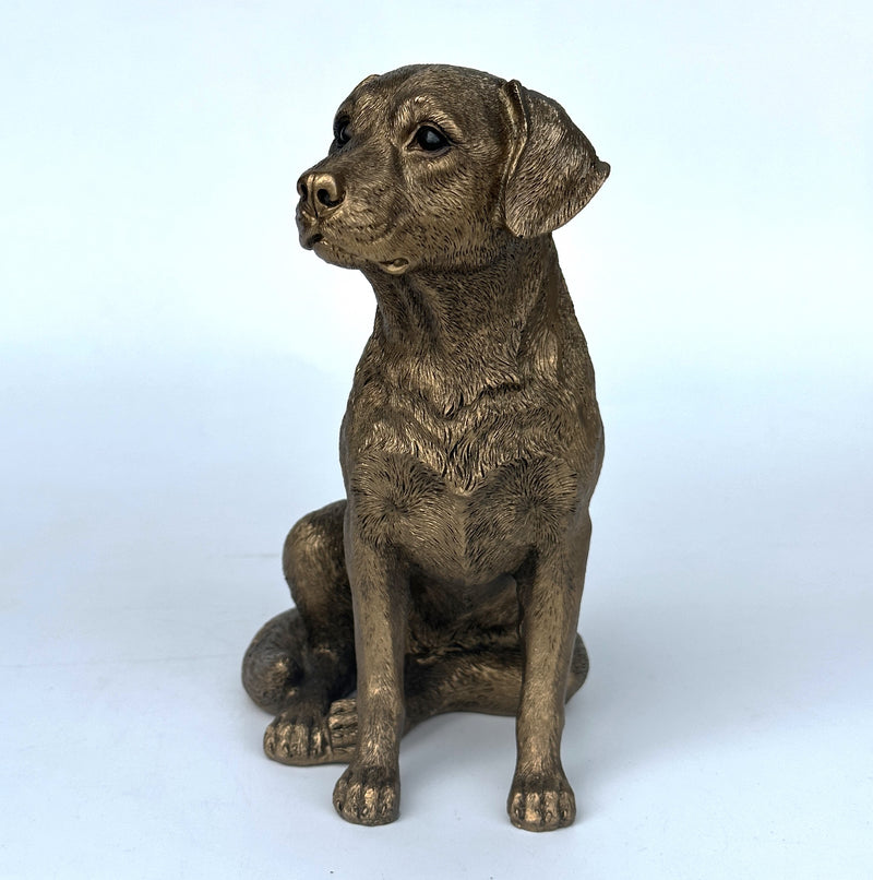 Labrador figurine, Leonardo Reflections Bronzed range, height 16cm, gift boxed