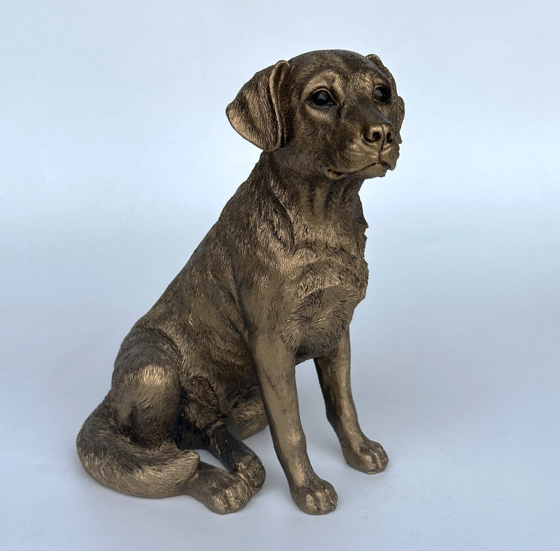 Labrador figurine, Leonardo Reflections Bronzed range, height 16cm, gift boxed