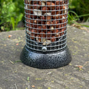 Heavy duty 40cm tube wild bird nut feeder in Hammertone finish, from Johnston & Jeff