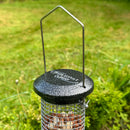 Heavy duty 40cm tube wild bird nut feeder in Hammertone finish, from Johnston & Jeff