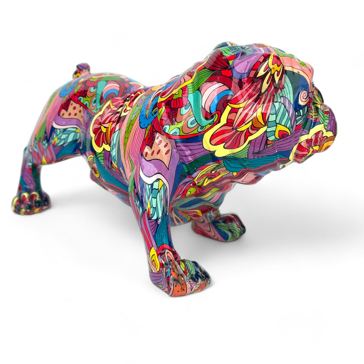 Groovy Art coloured Standing English Bulldog ornament figurine Dog lov