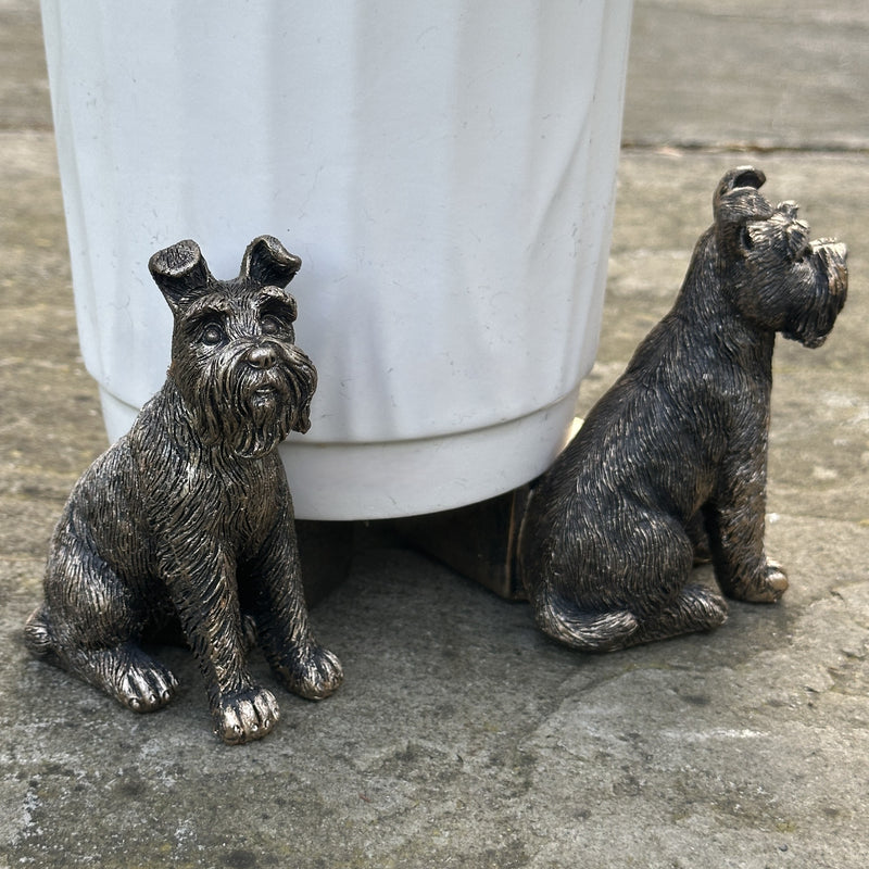 SET of 3 Schnauzer Dog shaped Plant Flower Pot Stands