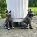 SET of 3 Schnauzer Dog shaped Plant Flower Pot Stands